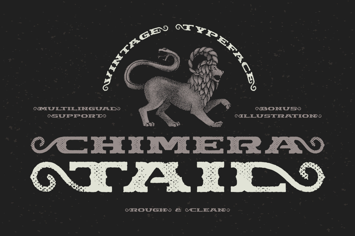 Chimera Tail, font + illustration Chimera Tail, font + illustration