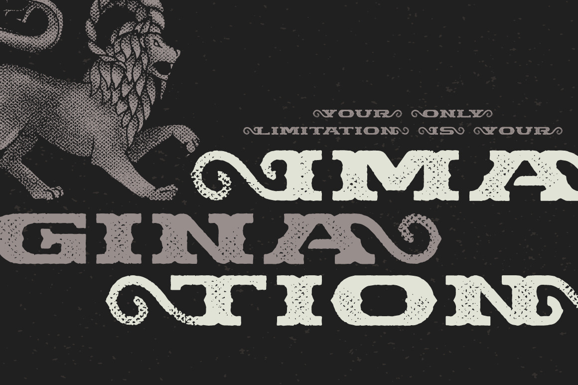 Chimera Tail, font + illustration Chimera Tail, font + illustration