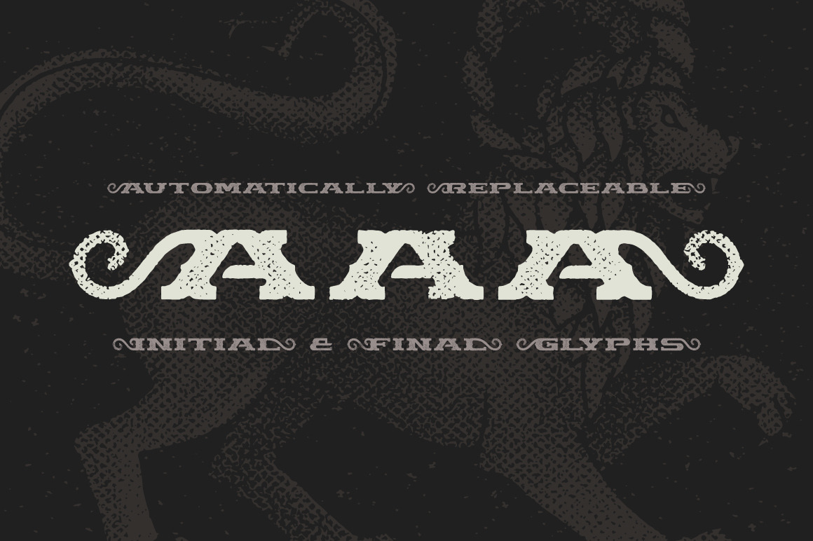 Chimera Tail, font + illustration Chimera Tail, font + illustration