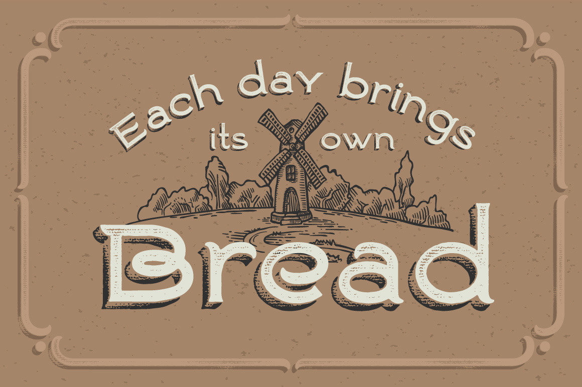 Ranch vintage font &amp; illustrations