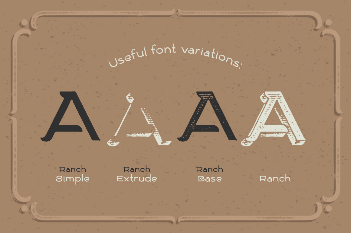 Ranch vintage font &amp; illustrations