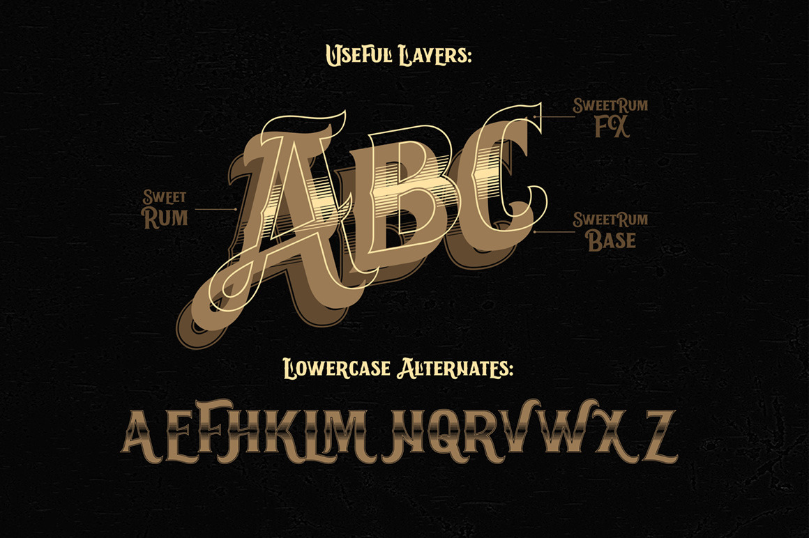 Sweet Rum Font, Label, Mockup! Sweet Rum Font, Label, Mockup!