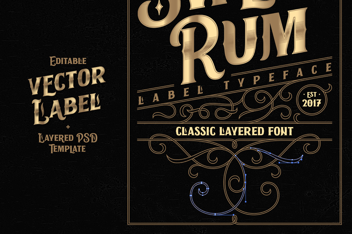 Sweet Rum Font, Label, Mockup! Sweet Rum Font, Label, Mockup!