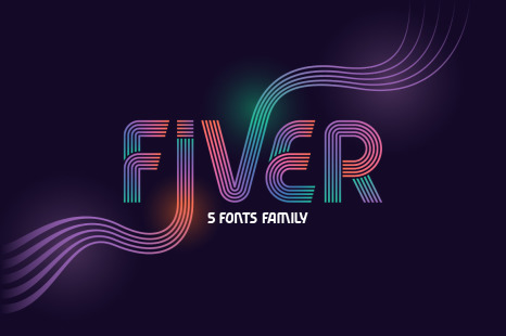 Fiver 5 fonts family - Dark typeface