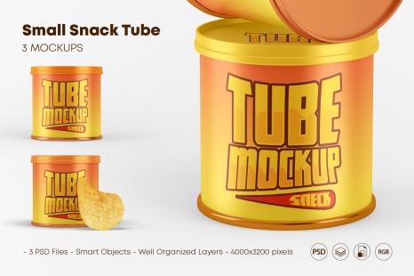 Small Matte Snack Tube Mockup - Small