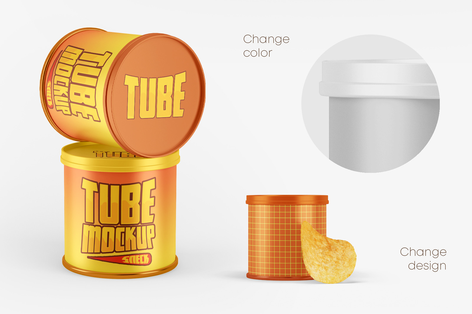 Small Matte Snack Tube Mockup