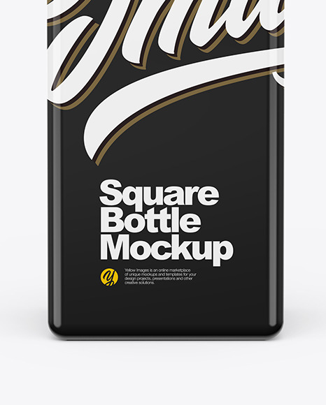 Glossy Square Bottle Mockup