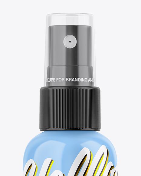 Glossy Spray Bottle Mockup