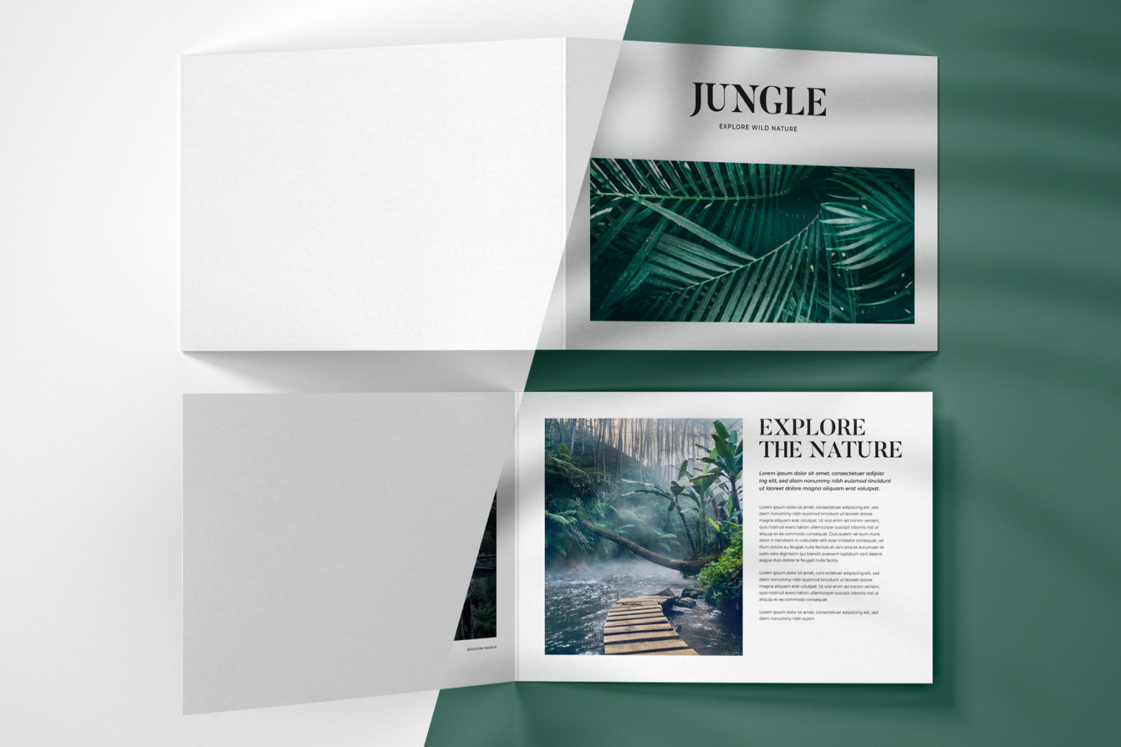Horizontal Bifold Brochure Mockup Set Horizontal Bifold Brochure Mockup Set