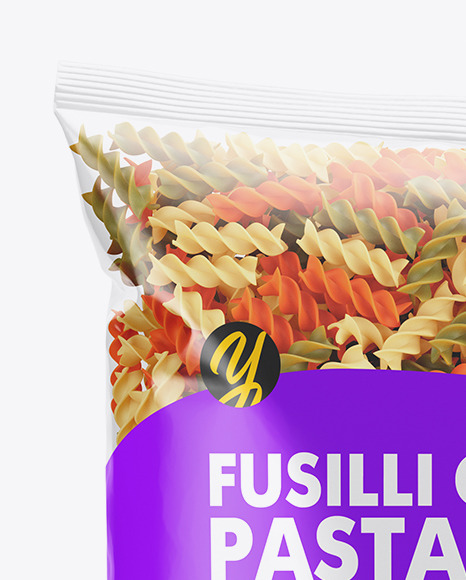 Plastic Bag With Fusilli Color Pasta