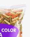 Plastic Bag With Fusilli Color Pasta