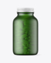 Frosted Green Glass Pills Bottle Mockup