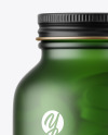 Frosted Green Glass Pills Bottle Mockup