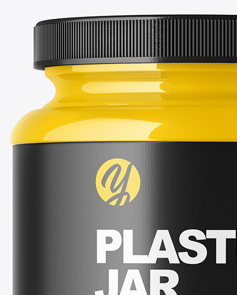 Glossy Plastic Jar Mockup