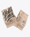 Two Kraft Coffee Bag Mockup