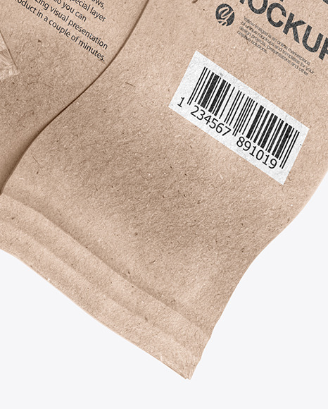 Two Kraft Coffee Bag Mockup