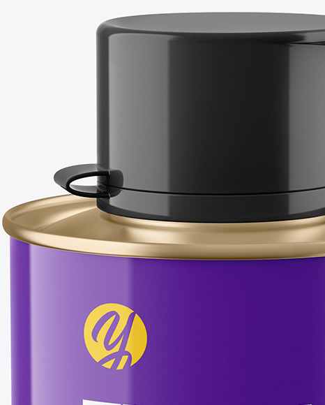 Glossy Tin Can Mockup