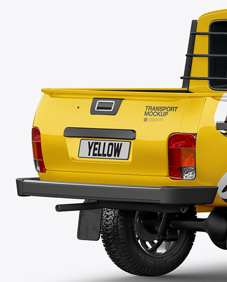 Pickup Truck Mockup - Back HalfSide View