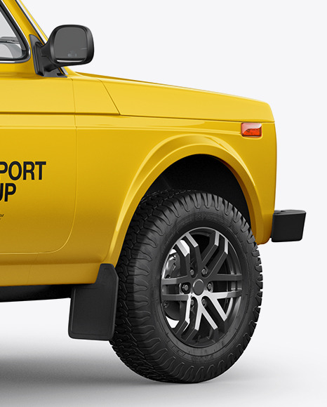 Pickup Truck Mockup - Back HalfSide View