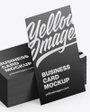 Stack of Paper Business Cards Mockup