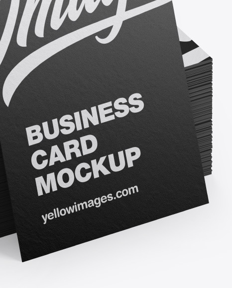 Stack of Paper Business Cards Mockup