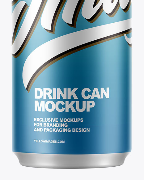 Matte Metallic Can Mockup