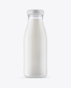 Glass Milk Bottle Mockup