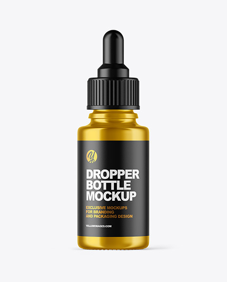 Metallic Dropper Bottle Mockup - Oil dropper bottle mockup