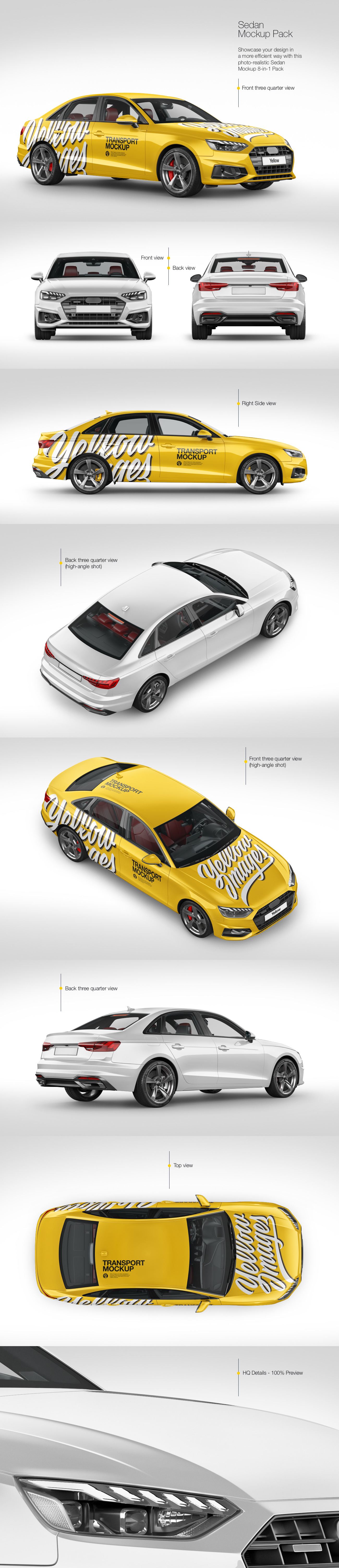 Sedan Mockup Pack Sedan Mockup Pack
