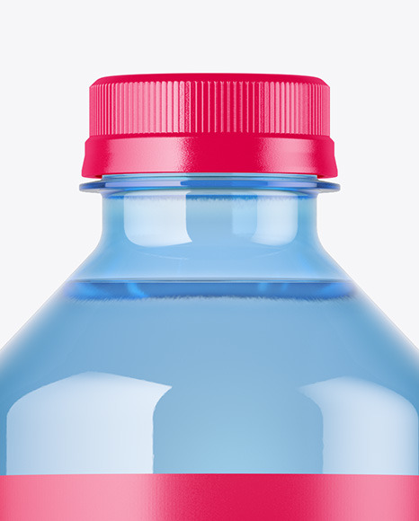 Blue PET Water Bottle Mockup