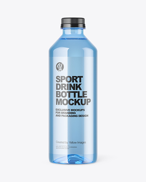 Blue PET Water Bottle Mockup