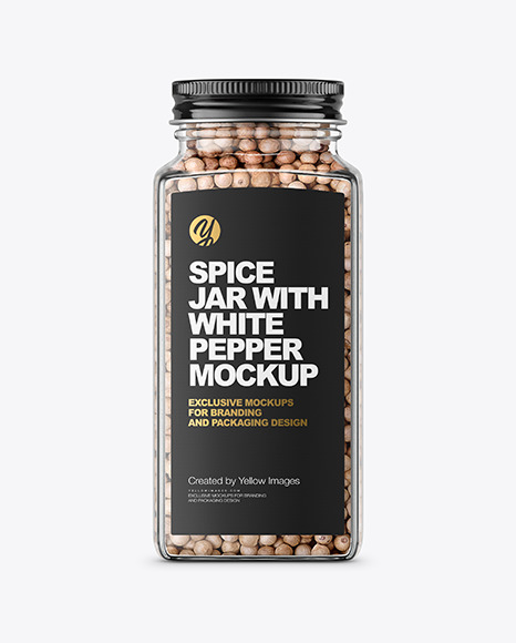 Spice Jar with White Pepper Mockup