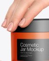 Cosmetic Jar in Hands Mockup