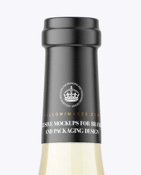 Clear Glass White Wine Bottle Mockup