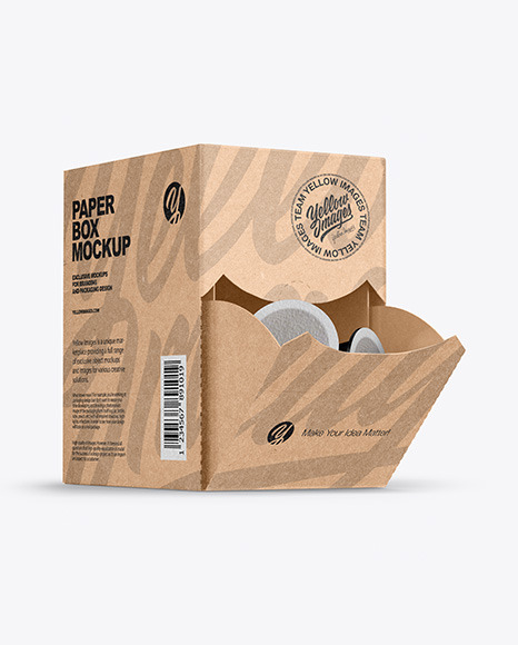 Kraft Box With Coffee Capsules Mockup