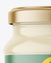 Clear Glass Mayonnaise Sauce Jar Mockup