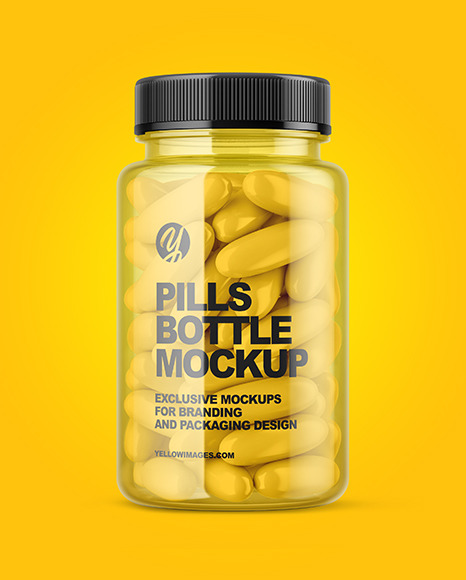 Clear Pills Bottle Mockup