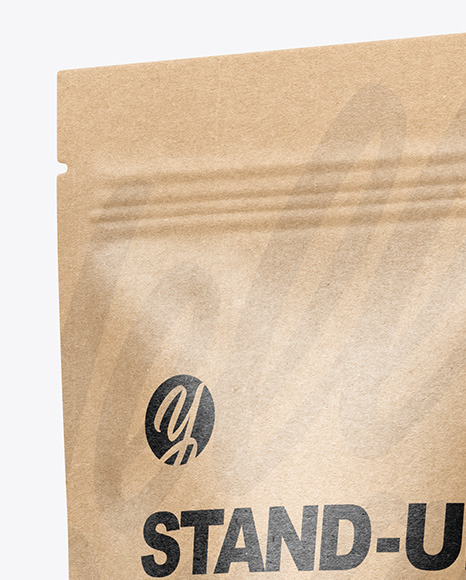 Kraft Paper Stand-up Pouch Mockup