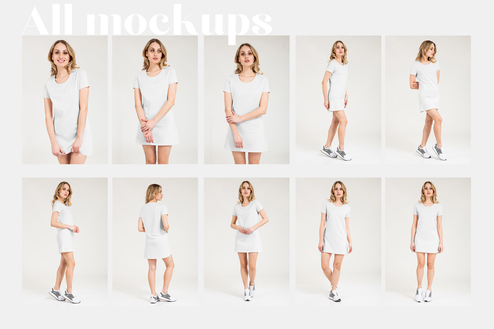 Women's Basic Dress Mockup Set Women's Basic Dress Mockup Set