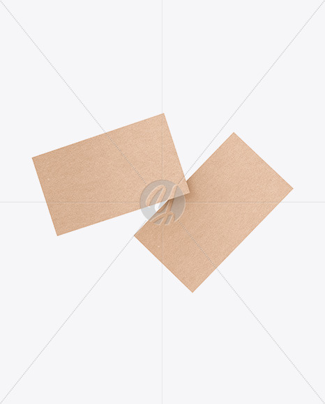 Two Kraft Business Cards Mockup