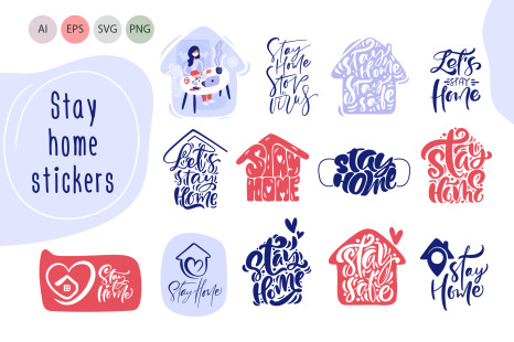 Stay Home Stickers. Quarantine Concepts SVG - Svg icons