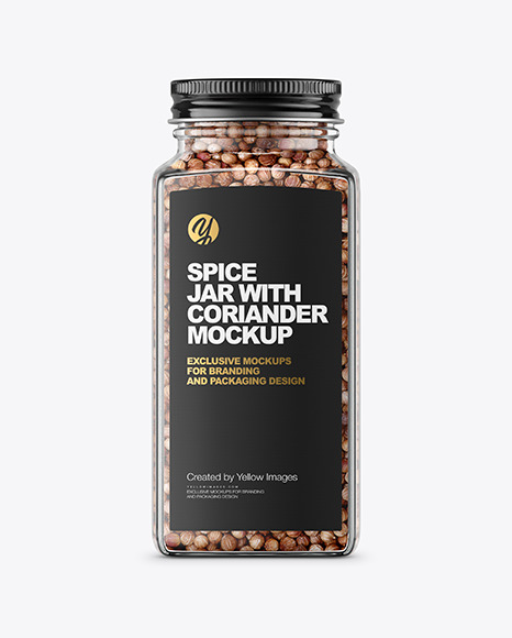 Spice Jar with Coriander Mockup