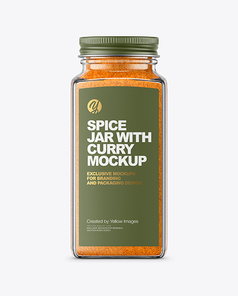 Spice Jar with Curry Mockup