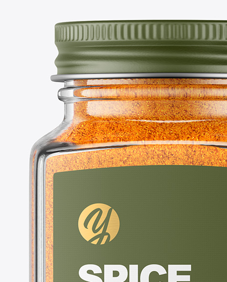 Spice Jar with Curry Mockup