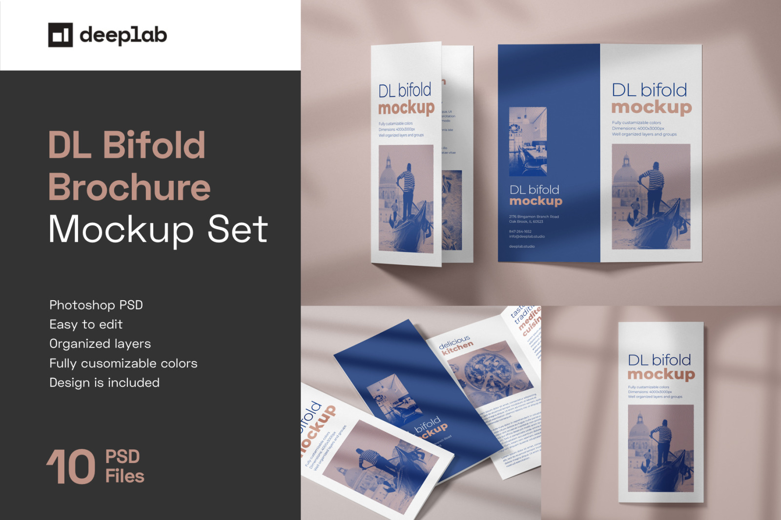 DL Bifold Brochure Mockup Set