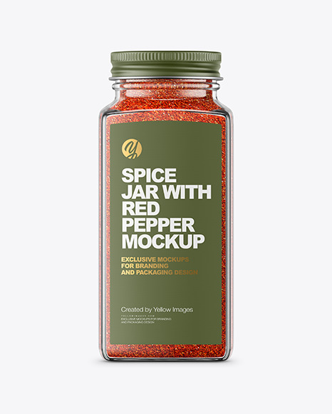 Spice Jar with Red Pepper Mockup