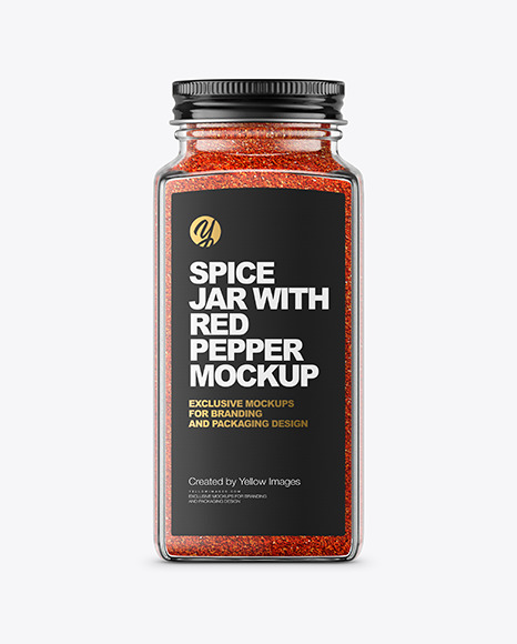 Spice Jar with Red Pepper Mockup