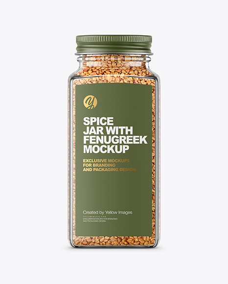 Spice Jar with Fenugreek Mockup