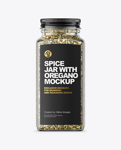 Spice Jar with Oregano Mockup