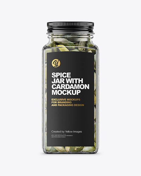 Spice Jar with Cardamon Mockup